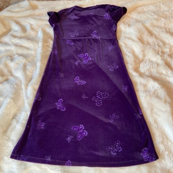 Gap Purple Velvet/Velour Holiday Dress Girls Size XXS - Picture 6 of 11